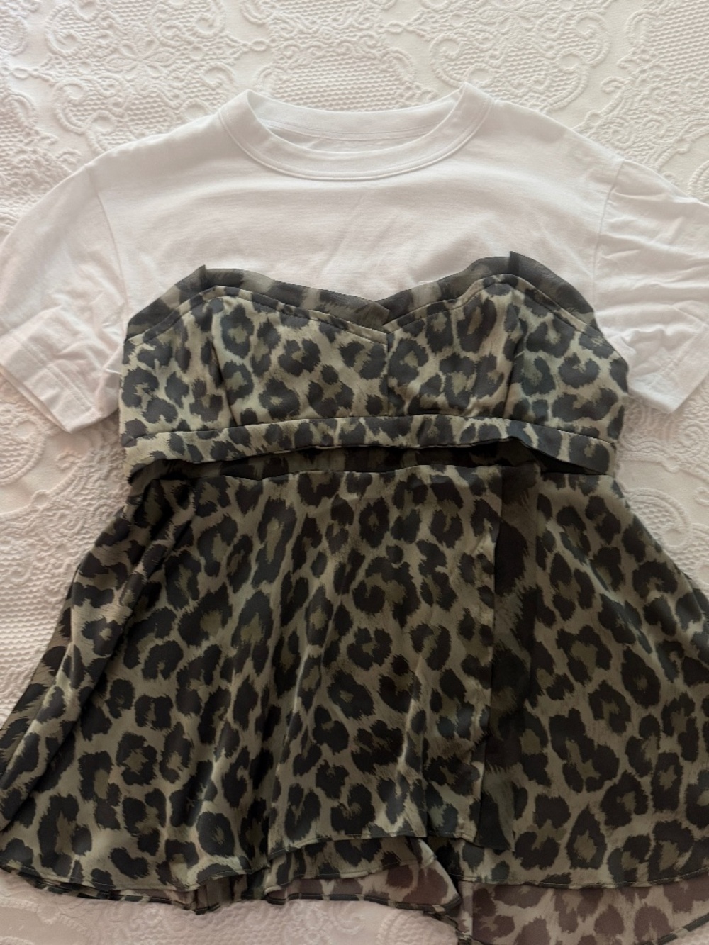 Sacai Leopard Print Crew Neck T-shirt
